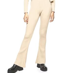 Topshop Womens Ribbed Lettuce Hem Pants US 8